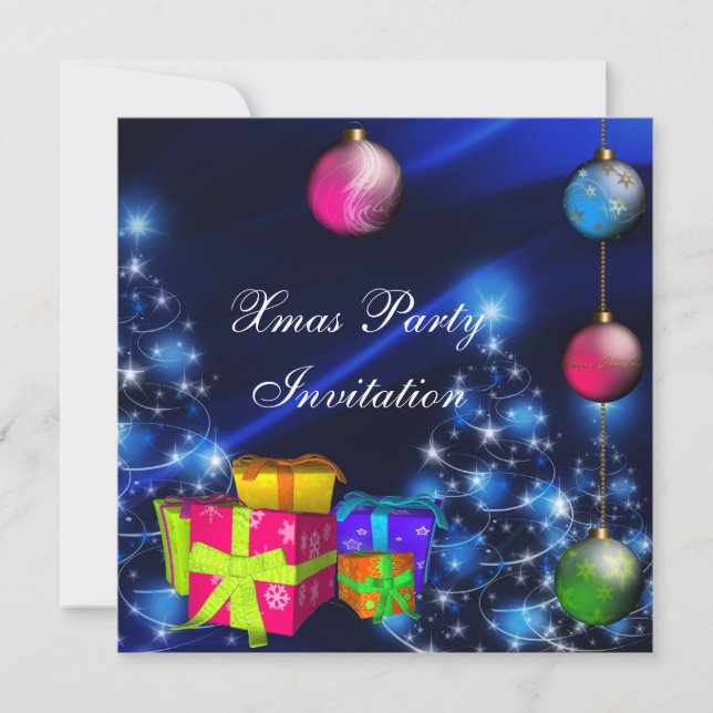 Invitación Xmas Fiesta de Navidad Cajas (Anverso)