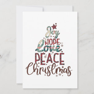 Invitación Xmas Gift Joy Love Peace Navidades