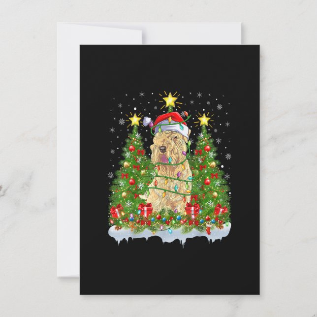 Invitación Xmas Luces Santa Wheaten Terrier Dog Navidades Tr (Anverso)