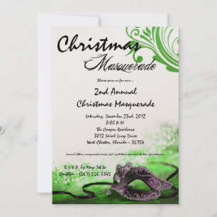 Invitación XMAS para Navidades de Mascarada Verde