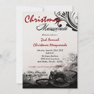 Invitación XMAS para Navidades de Mascaradas Negra