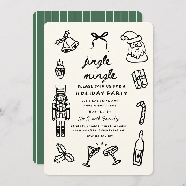 Invitación Xmas Party Holiday Hand Drawn Funky Handwritting (Subido por el creador)