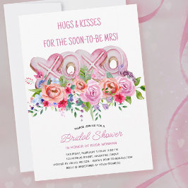 Invitación XOXO Cookies Rosadas Vibrante Floral Bridal Shower