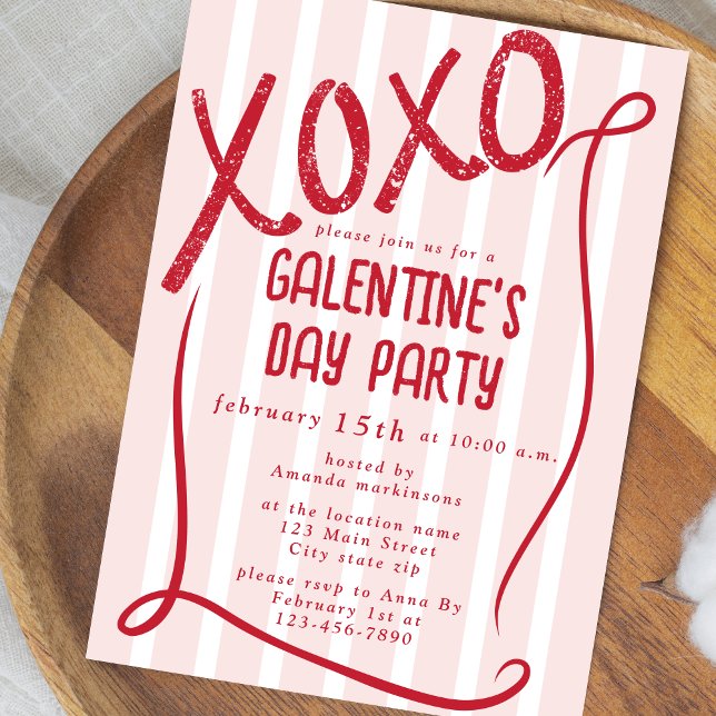 Invitación XOXO Hand Drawn Galentine’s Day Party (Subido por el creador)
