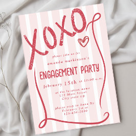 Invitación XOXO Hand Drawn Pink Engagement Party