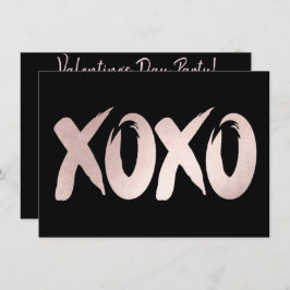 Invitación XOXO Rubor Pink | Día de San Valentín de pincel de
