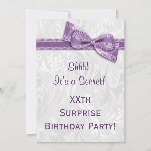 Invitación XX SORPRESA Fiesta de cumpleaños Damasco y ceja (Anverso)