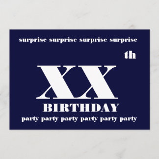 Invitación Xxth SURPRISE Birthday Party Invitation Template