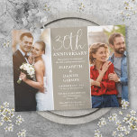 Invitación Y ahora 2 foto 30 aniversario Boda<br><div class="desc">Una elegante invitación al aniversario del 30° boda,  con 2 fotos especiales y tipografía elegante. Diseñado por Thisisnotme©</div>