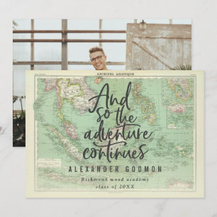 Invitación Y así la aventura continúa con la graduación de fo