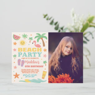 Invitación y decoración de cumpleaños de Kids Beac