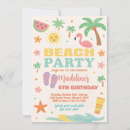 Invitación y decoración de cumpleaños de Kids Beac