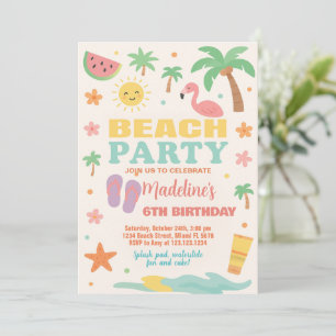 Invitación y decoración de cumpleaños de Kids Beac