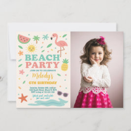 Invitación y decoración de cumpleaños de playa tro