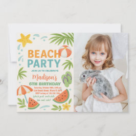 Invitación y decoración de cumpleaños en la playa