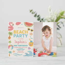 Invitación y decoración de cumpleaños en la playa