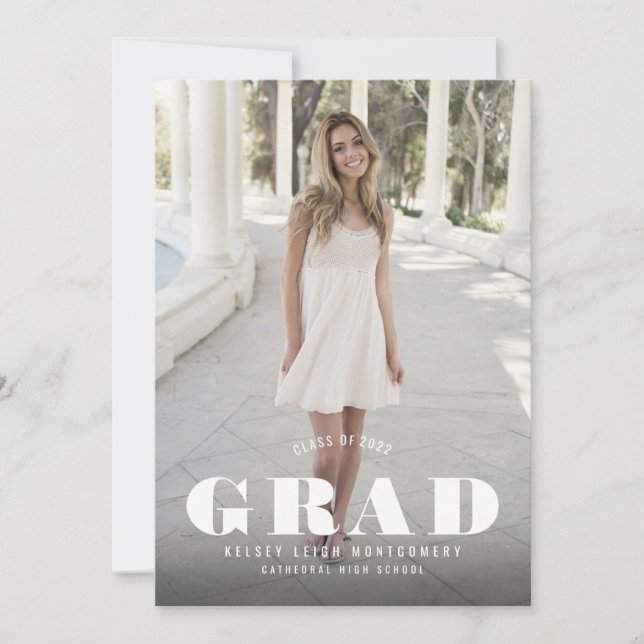 Invitación y Fiesta de fotografía de graduación en (Anverso)