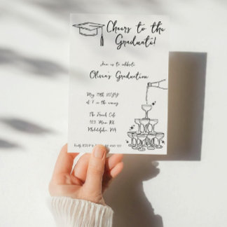 Invitación y invitación de graduación por mano