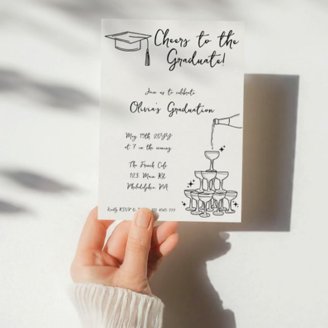 Invitación y invitación de graduación por mano (Subido por el creador)