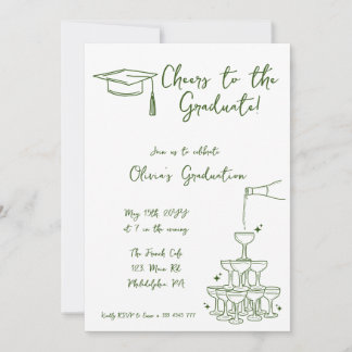 Invitación y invitación de graduación por mano