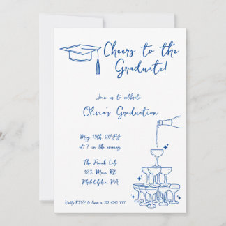 Invitación y invitación de graduación por mano