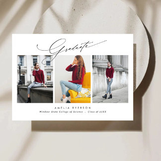 Invitación y Invitación para graduación moderna