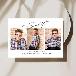 Invitación y Invitación para graduación moderna