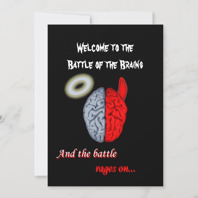 Invitación Y la batalla continúa (el bien contra el mal) (Anverso)