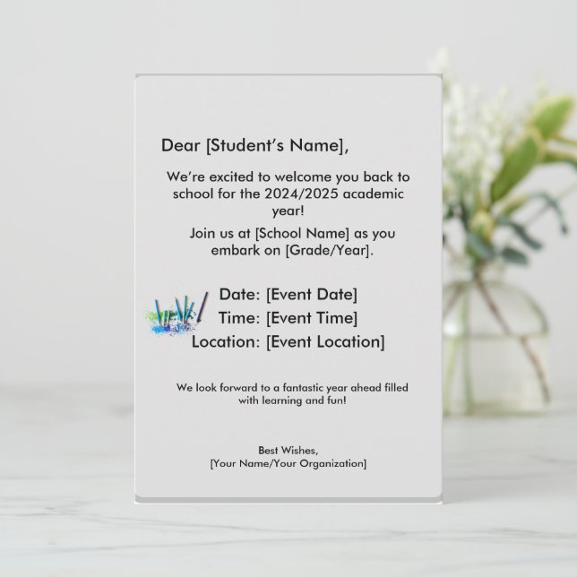 Invitación y papelería (Anverso de pie)