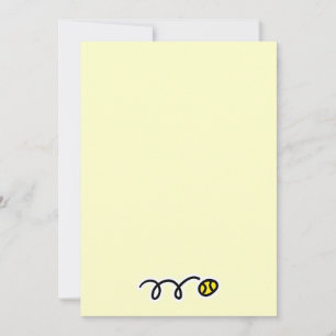 Invitación y papelería con diseño de pelota de ten