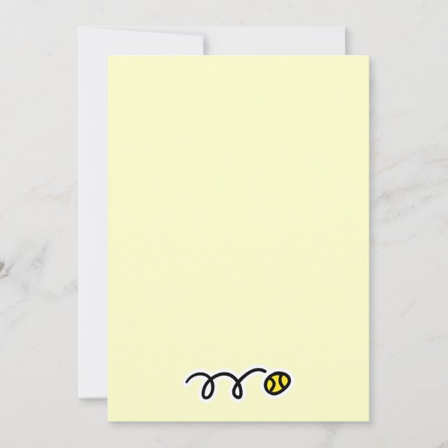 Invitación y papelería con diseño de pelota de ten (Anverso)