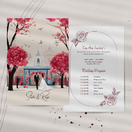 Invitación y programa de casamiento de Rosas