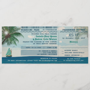 Invitación y RSVP de la boda del destino