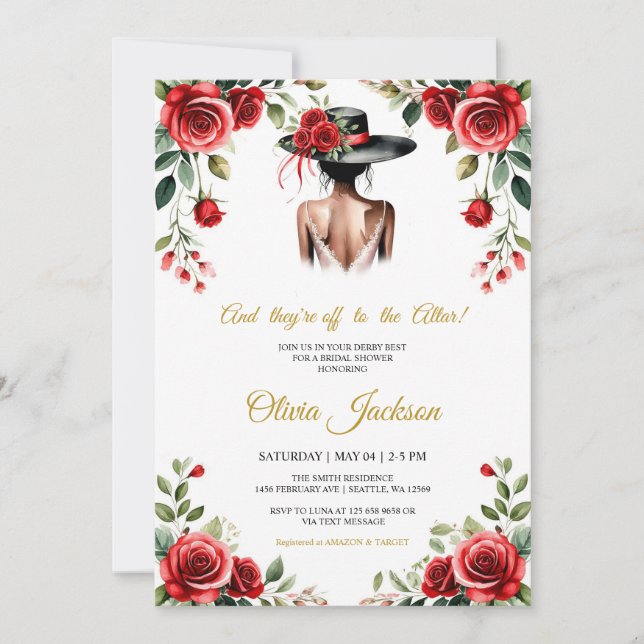 Invitación ¡Y se van al altar! Tema Derby (Anverso)