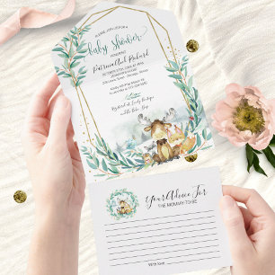 Invitación y Tarjeta de Consejos para Baby Shower 