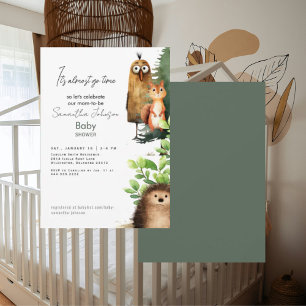 Invitación Ya casi es hora de que los animales de Woodland Ba