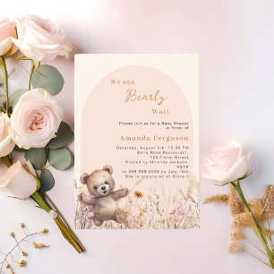 Invitación Ya podemos esperar a que Baby Shower sea un arco d