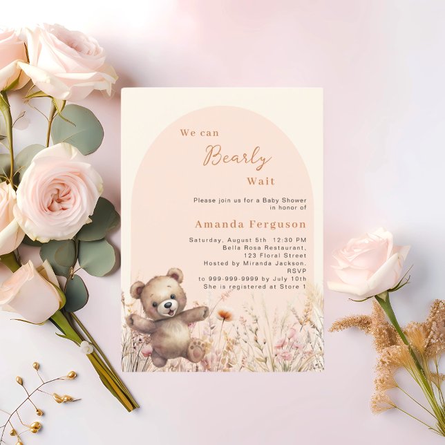 Invitación Ya podemos esperar a que Baby Shower sea un arco d (Subido por el creador)