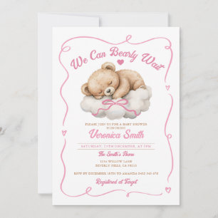 Invitación Ya podemos esperar a que el Chica del oso rosado B