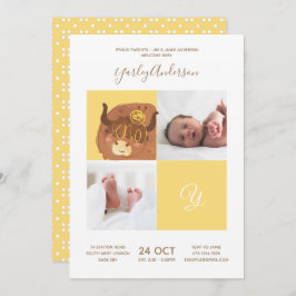 Invitación Yak Amarillo ・ Alfabeto Monograma Cudo Baby Shower