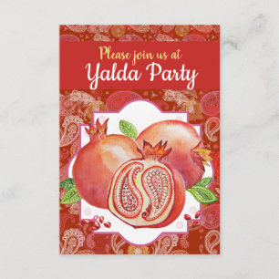 Invitación Yalda fiesta Red Pomegranate