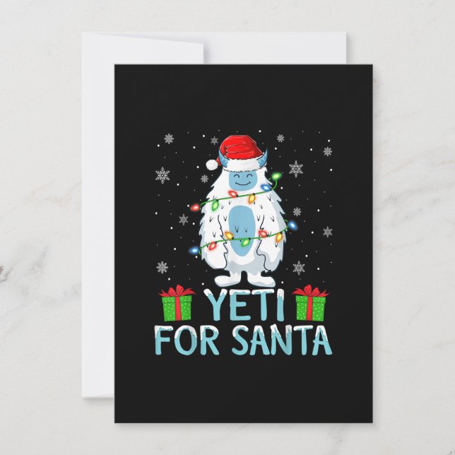 Invitación Yati For Santa Xmas Enfoca A Los Navidades Yeti (Anverso)