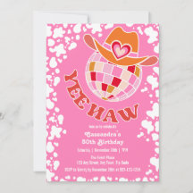 Yee Haw Pink Disco Cowgirl Rodeo cumpleaños