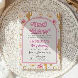 Invitación Yee Haw Vaquera del Oeste Séptimo Rodeo Séptimo Cu