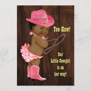 Invitación ¡Yee-Haw! Vaquera étnica Baby Shower rústico