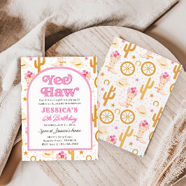 Invitación Yee Haw Western Cowgirl Sixth Rodeo 6th Birthday