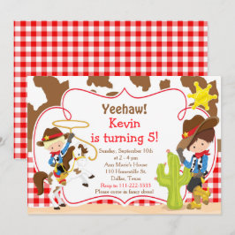 Invitación Yeehaw Cowboy partido de cumpleaños occidental
