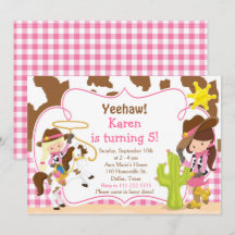 Yeehaw Cowgirl Partido del Cumpleaños Occidental