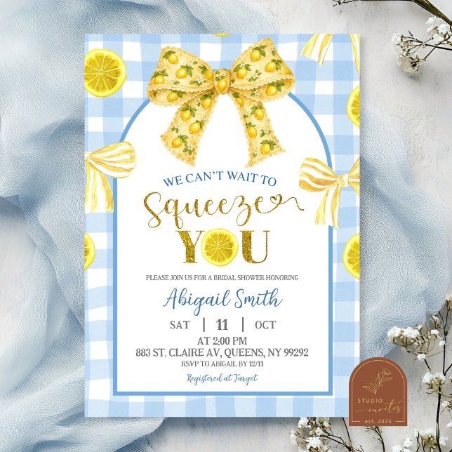 Invitación Yellow Bow Lemon Baby Shower Invitation (Subido por el creador)
