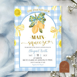 Invitación Yellow Bow Lemon Bridal Shower Invitation